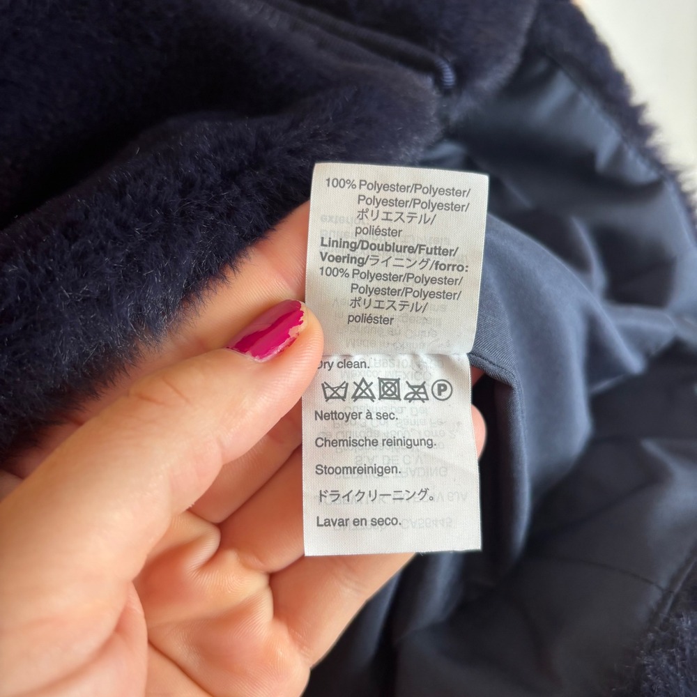 J.Crew Faux Fur Vest Sleeveless Top Jacket Warm Layering Blue Size Small - Picture 4 of 7